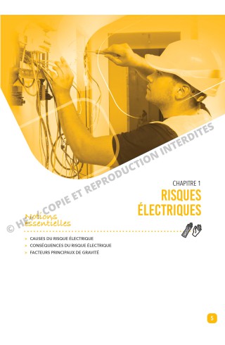 Exemple de page du carnet de prescriptions destiné aux habilitations électriques suivant la norme NF C18-510.